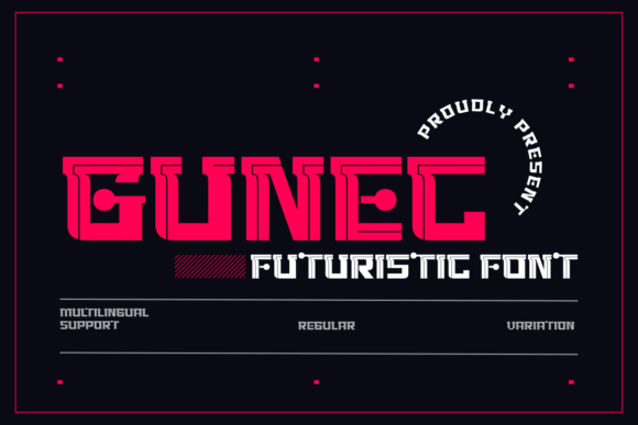 Gunec Font for Futuristic Web Design