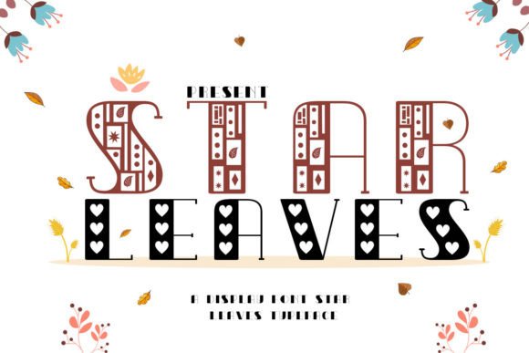 Star Leaves Font for Handmade Creations